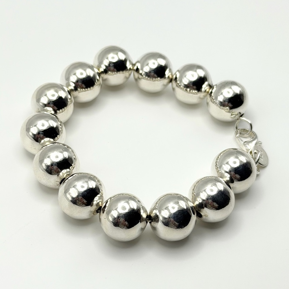 925 Sterling Silver 13mm Bead Ball Bracelet – 8” 20g
